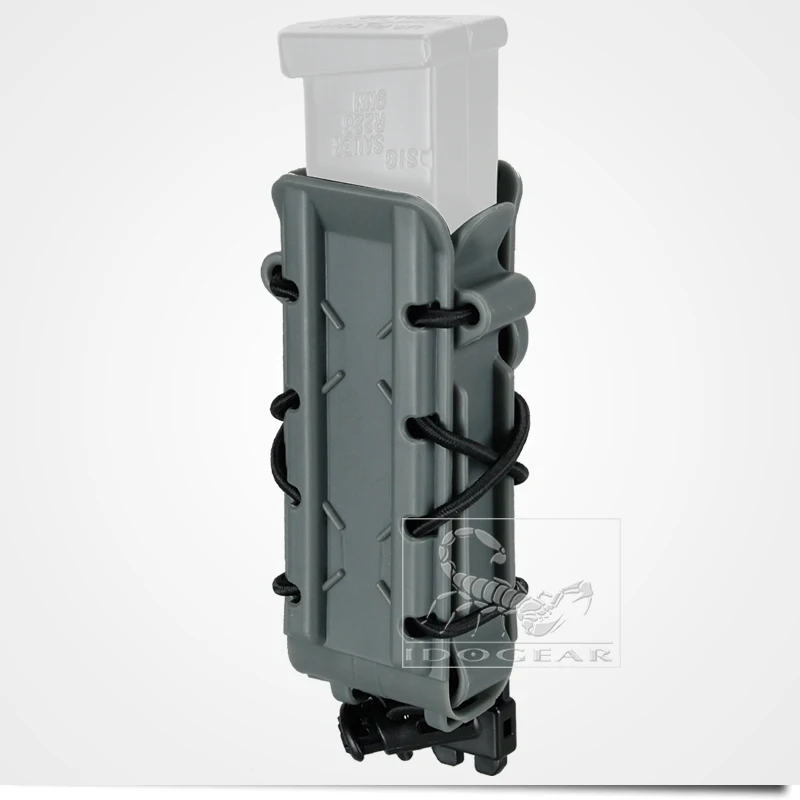 IDOGEAR тактические подсумок 5,56 мм винтовка пистолет Molle Чехол страйкбол держатель поли маг зажимы для ремня поп замок molle сумка маленькая - Цвет: Wolf Grey