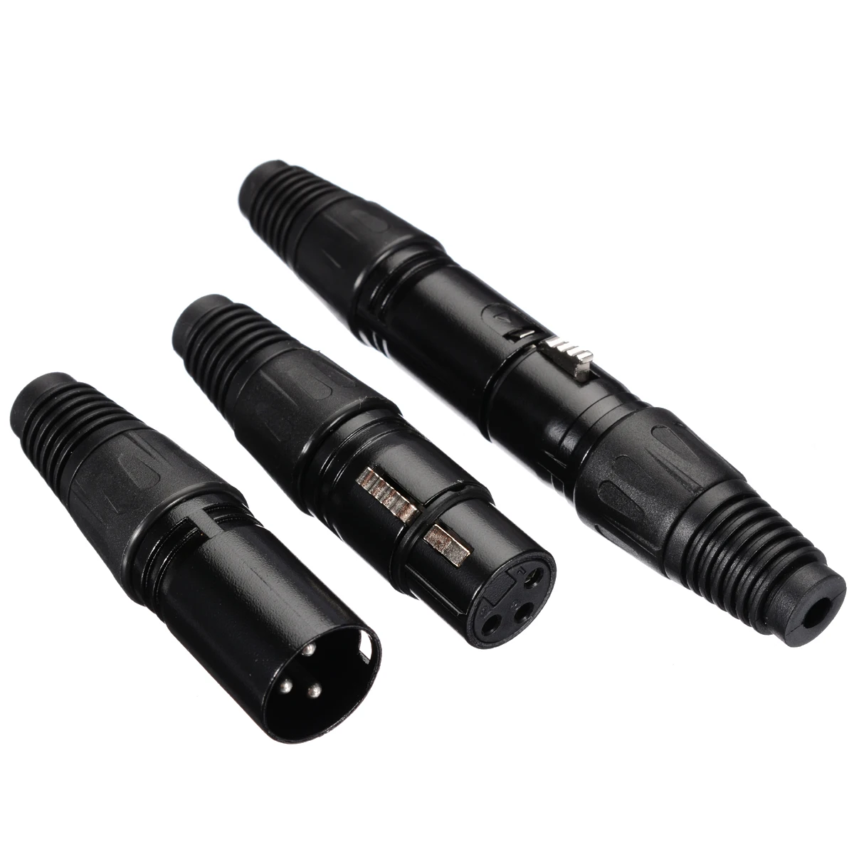 10pairs/20pcs XLR 3-Pin Male Female Connector Microphone Audio Cables Plug Connectors Black | Электроника
