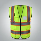 ANSI высокая видимость конструкции светоотражающие жилеты безопасности с карманами рабочая одежда печать логотипа