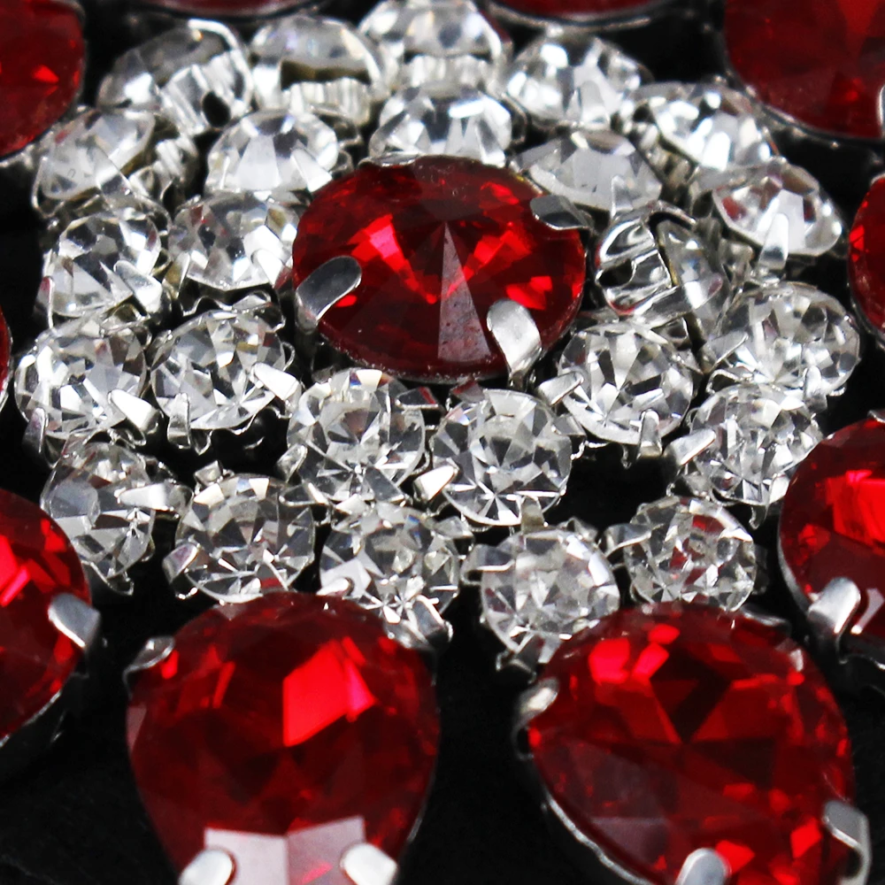 10 шт бисером красные стразы алмазные патчи орнамент из кристаллов Аппликация