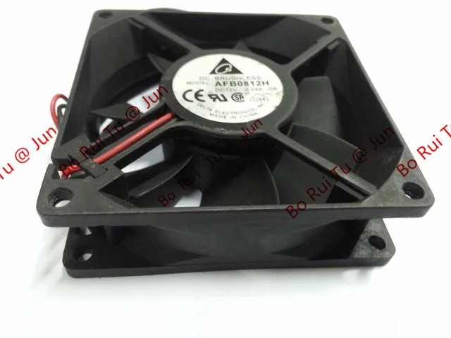 Delta AFB0812H SB DC 12V 0.24A 2 проводной контактный разъем 80 мм 80x80x25 квадратный вентилятор