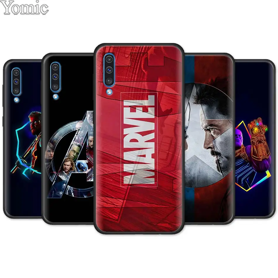 Черный мягкий чехол Marvel с супергероями Мстителями для Samsung Galaxy M30 M10 M20 A50 A70 A40 A10 A20 A30 A60 силиконовый чехол