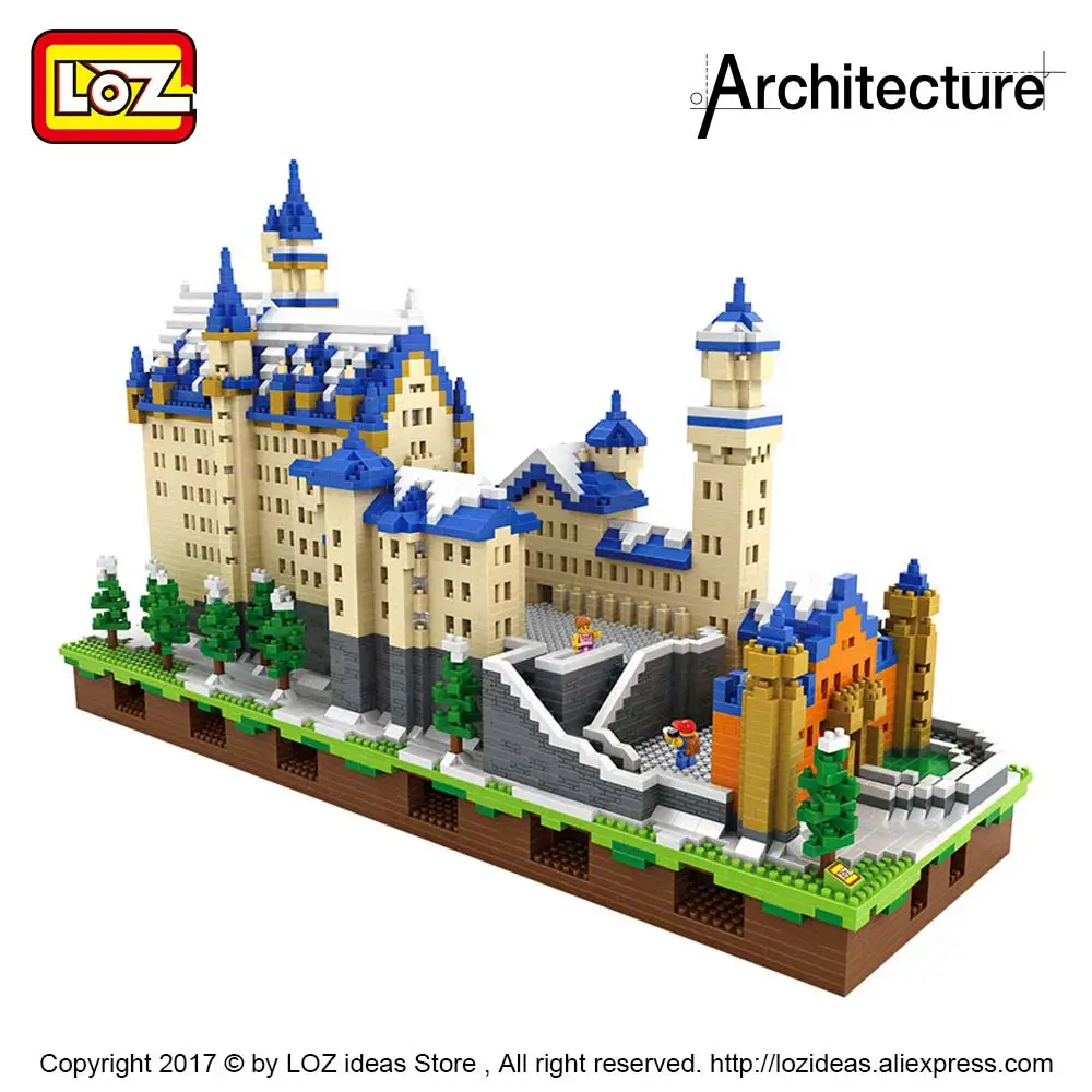 LOZ Алмазные архитектурные блоки игрушки Schloss Замок Нойшванштайн Модель Новый