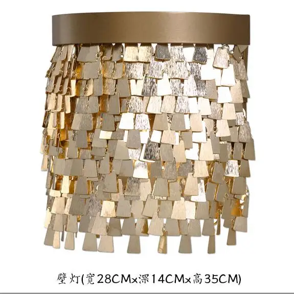 Современный Vintage Hanglamp French Gold блестками кисточкой круглый Подвесные огни скандинавский модный экспорт Светодиодные лампы Освещение - Цвет корпуса: wall lamps