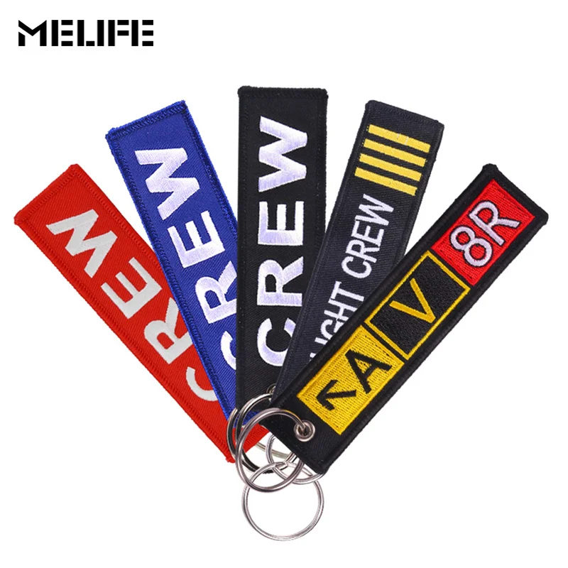 

MELIFE Outdoor Climbing accessories Keychain Crew Aviation Promotion Gifts Tag Keychains Embroidery Crew Key Chain Crew Keyring