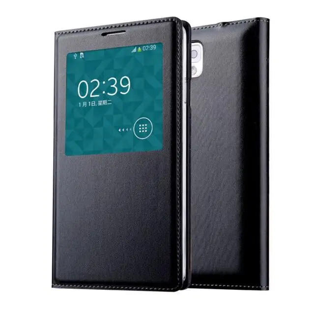 Note3 Black Note3 чип умный чехол для samsung Galaxy Note 3 Флип кожаный чехол samsung Note III N9000 N9005 Окно просмотра Atuo сна - Цвет: Note3 Black