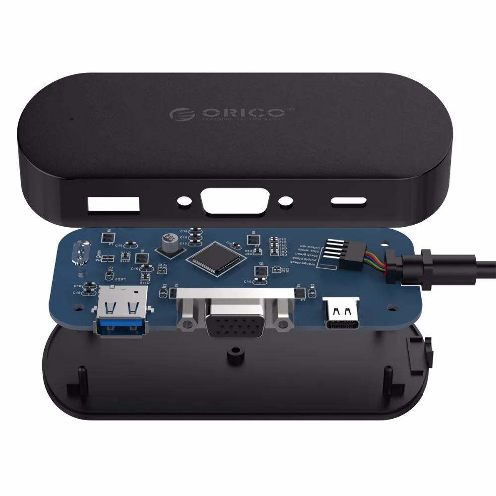 ORICO USB C концентратор type-C для VGA type C USB3.0 PD адаптер разветвитель 4k 1080P для MacBook samsung Galaxy Аксессуары для портативных ПК