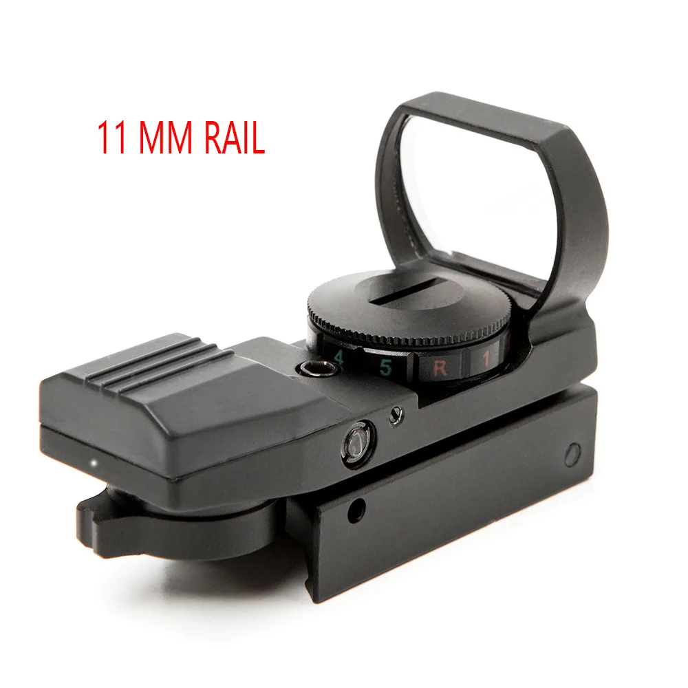 Black 11mm Rail Прицел 20 мм рельсовый голографический красный точка зрения 4 сетка тактический прицел коллиматор оптический прицел охотничья страйкбольная оптика - Цвет: Black 11mm Rail