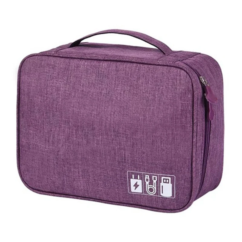 Purple Кабель для хранения данных Сумка многофункциональная цифровая сумка для хранения U диск U ЩИТ гарнитура зарядное устройство Шнур питания для хранения сумка Защита Бо - Цвет: Purple