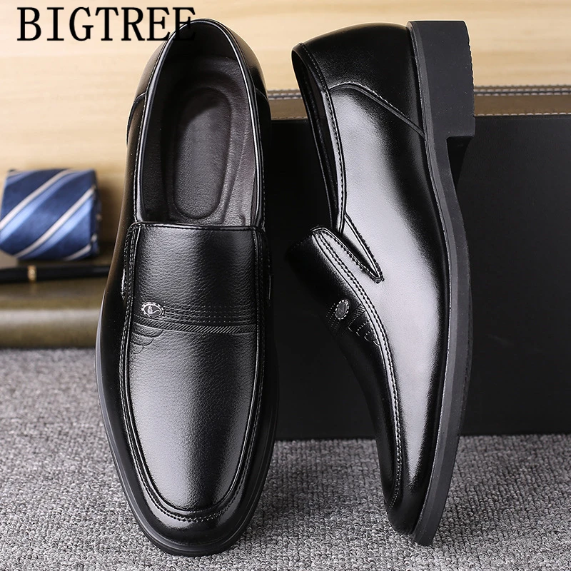 Business Shoes Men Elegant Mens Office Leather Coiffeur Formal Classic Luxury Italian Brand Erkek Ayakkabi Bona | Обувь