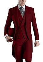 custom design whiteblackgreylight greypurpleburgundyblue tailcoat men party groomsmen suits in wedding tuxedosjacketpant
