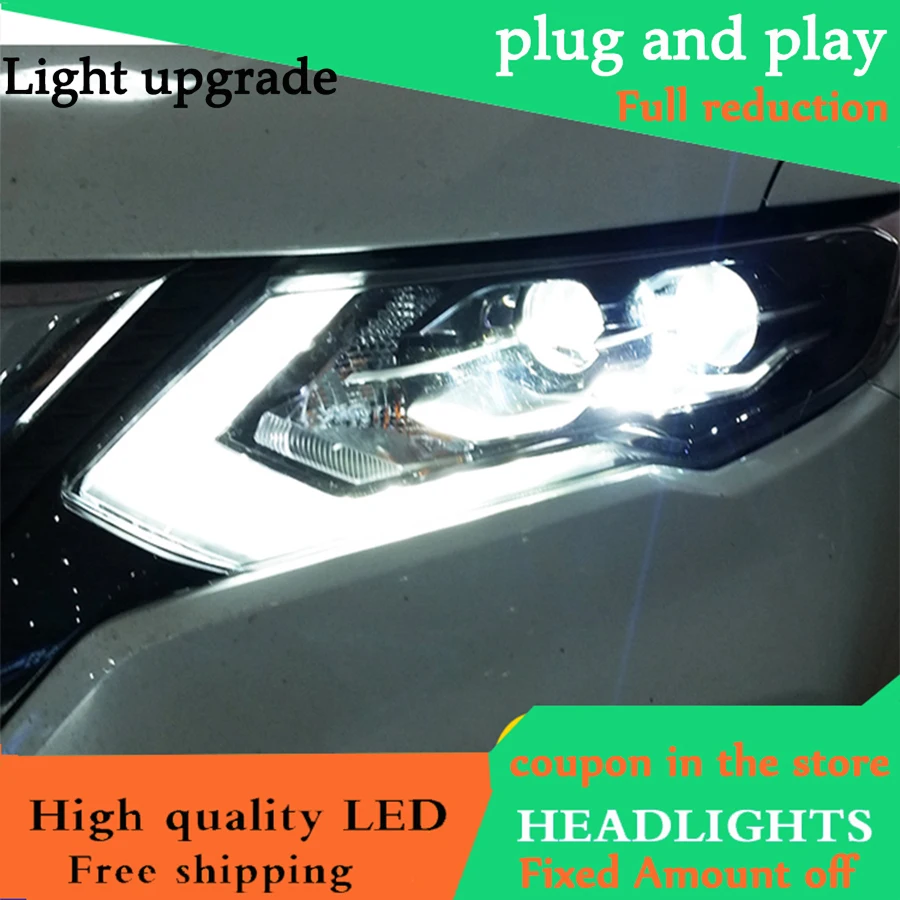 Автомобиль Стайлинг для Nissan X-Trail фары 2017 светодиодные DRL Объектив H7 D2H HID Xenon bi xenon |
