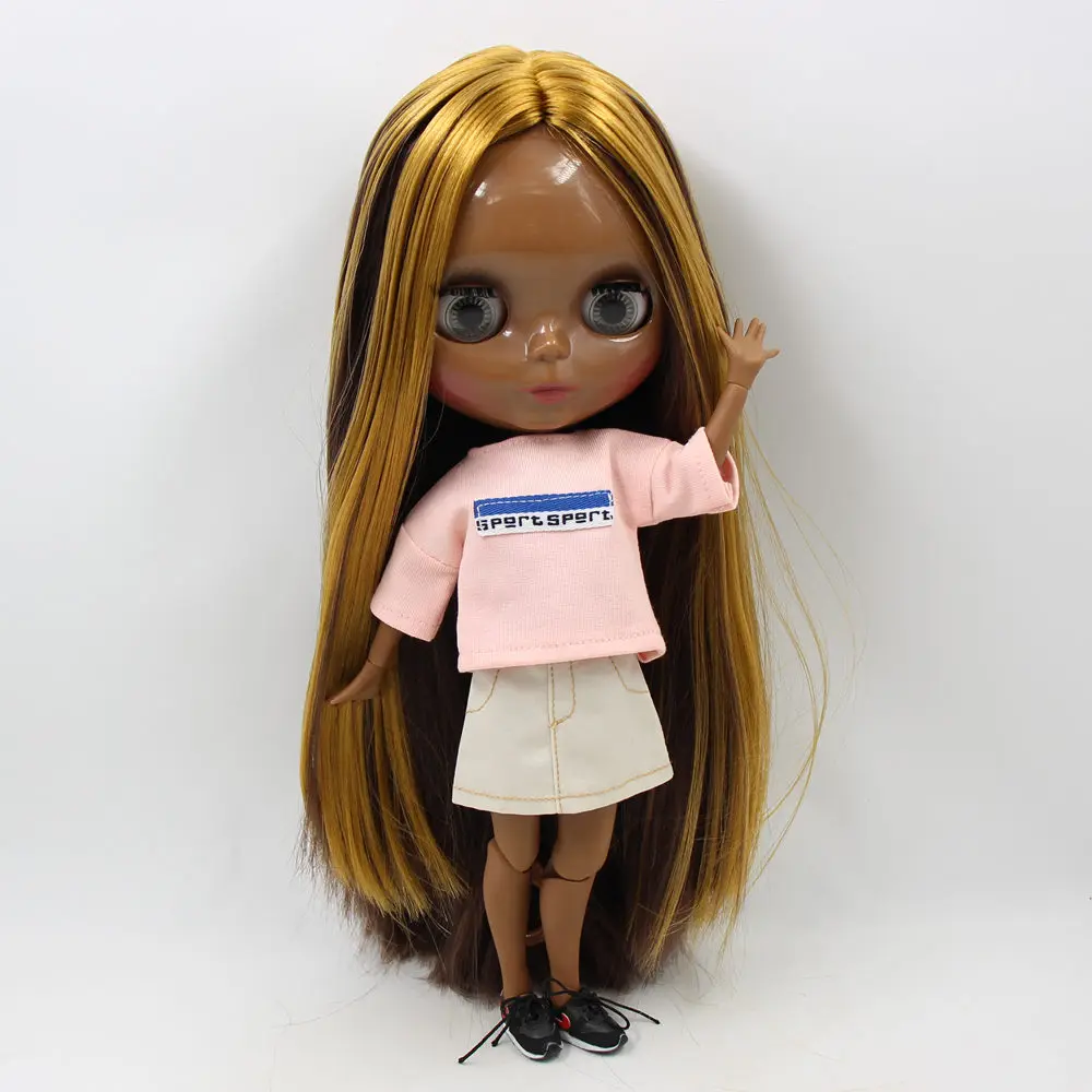 Ледяной DBS Blyth кукольные супер черная кожа шарнирное тело блеск уход за кожей лица