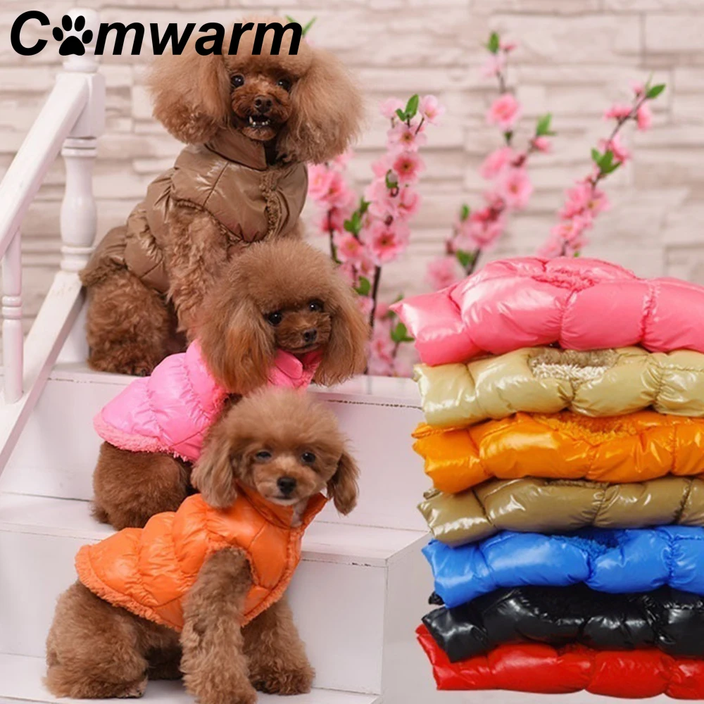 Comwarm/Новые теплые пуховики ярких цветов для домашних животных зимняя жилетка