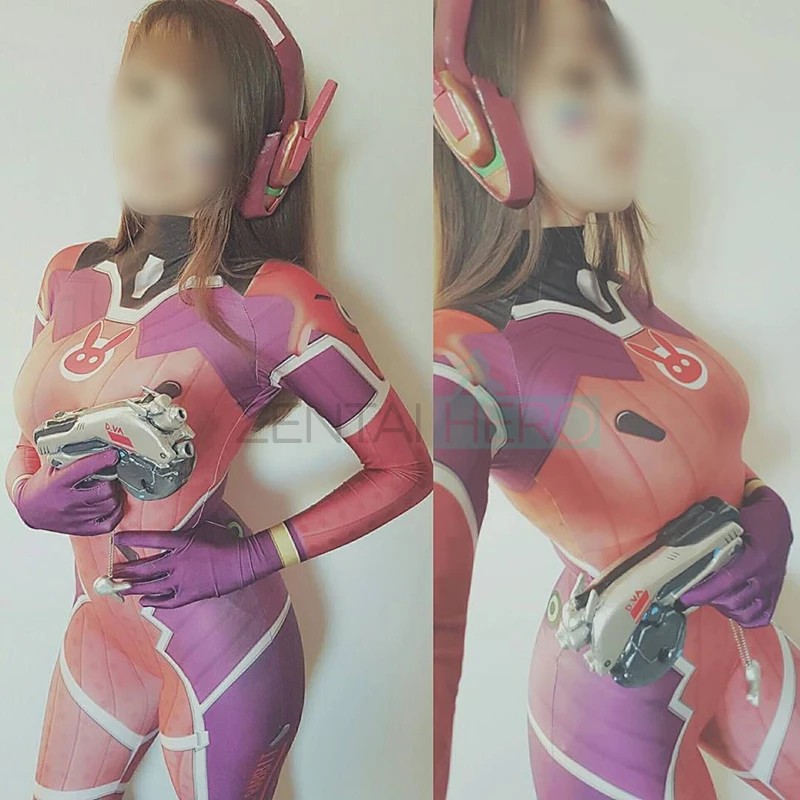 OW White Rabbit D.VA cosplay costume Lycra/spandex material jumpsuits/one-pieces Halloween Carnival Anime Masquerade outfits |