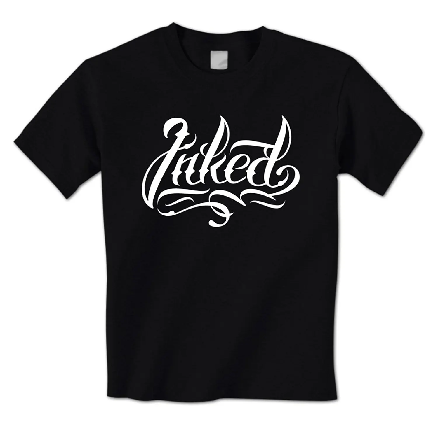 Мужская футболка с надписью Inked Script принтом хипстерский Топ крутые топы круглым