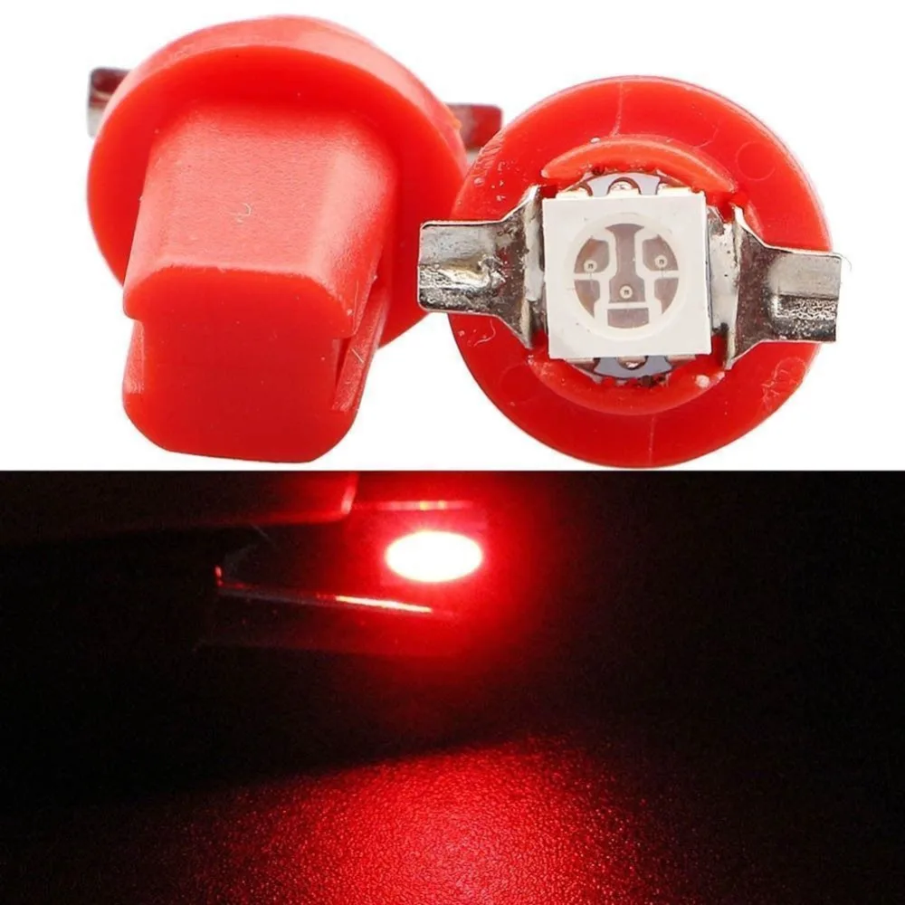 10 шт 1 SMD T5 лампа Автомобильный датчик Speedo тире лампа приборная панель светильник B8.5D 509T B8.5 5050 Led клиновидный для салона лампа#294299