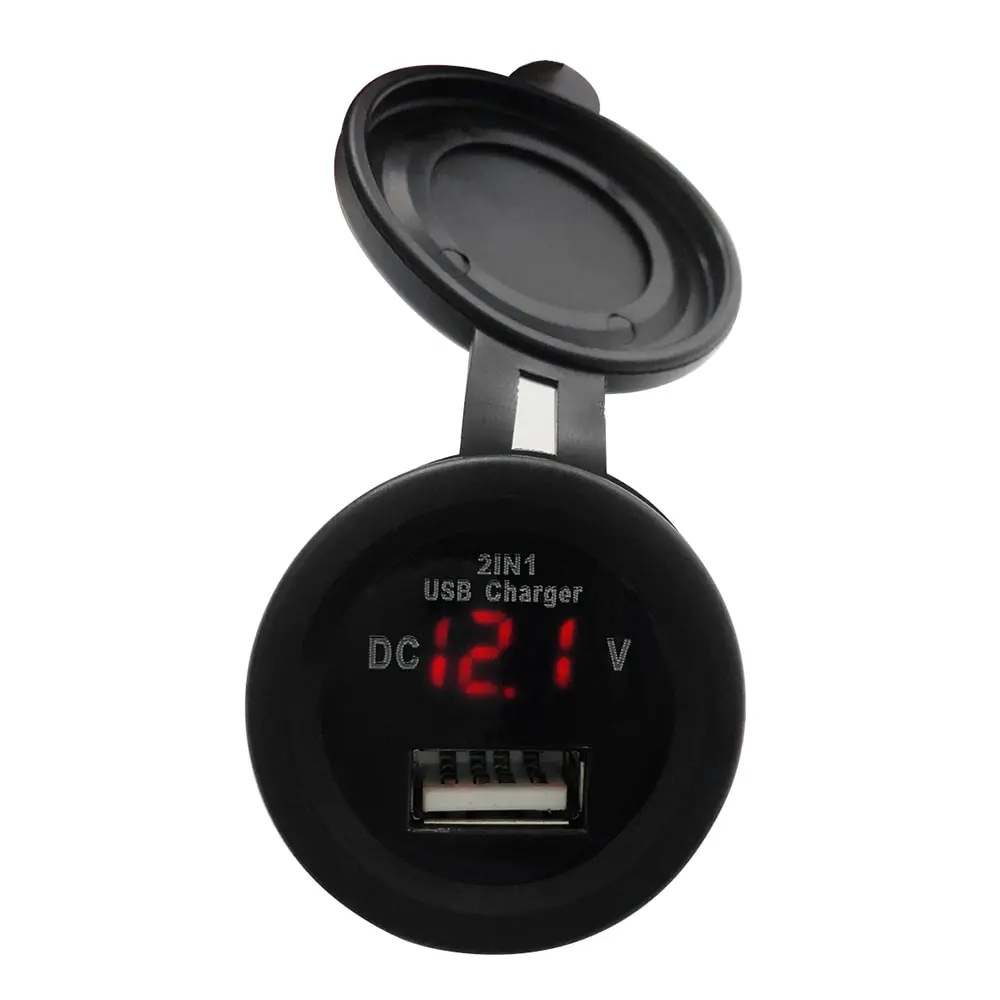 Автомобильная лодка мотоцикл 12В/24В 2.1A USB зарядное устройство гнездо светодиодное