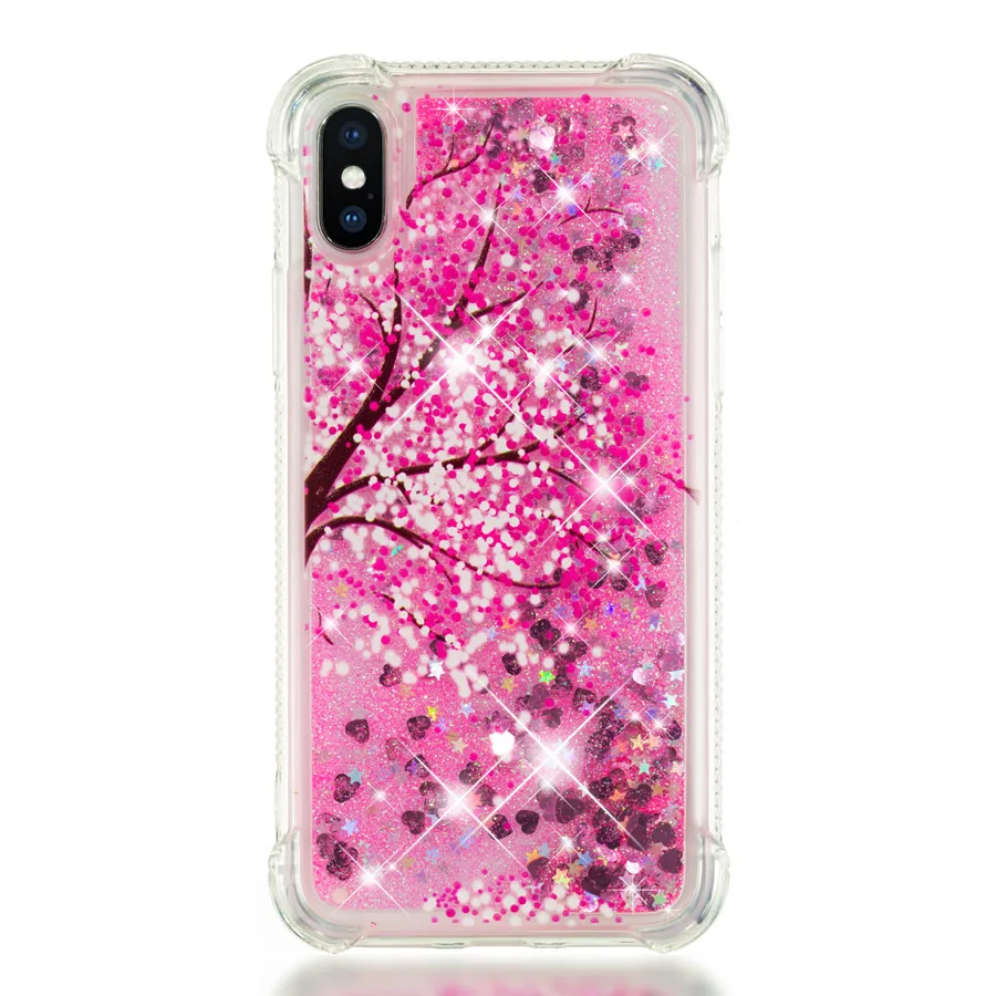 Cherry blossom patte IQD для iPhone X, 8, 7, 6 S, 6, 5, 5S, SE чехол с плавающей вспышкой, звездой, зыбучим песком, прозрачный ТПУ чехол для Apple iPhone 8, 7, 6 S, 6 Plus - Цвет: Cherry blossom patte