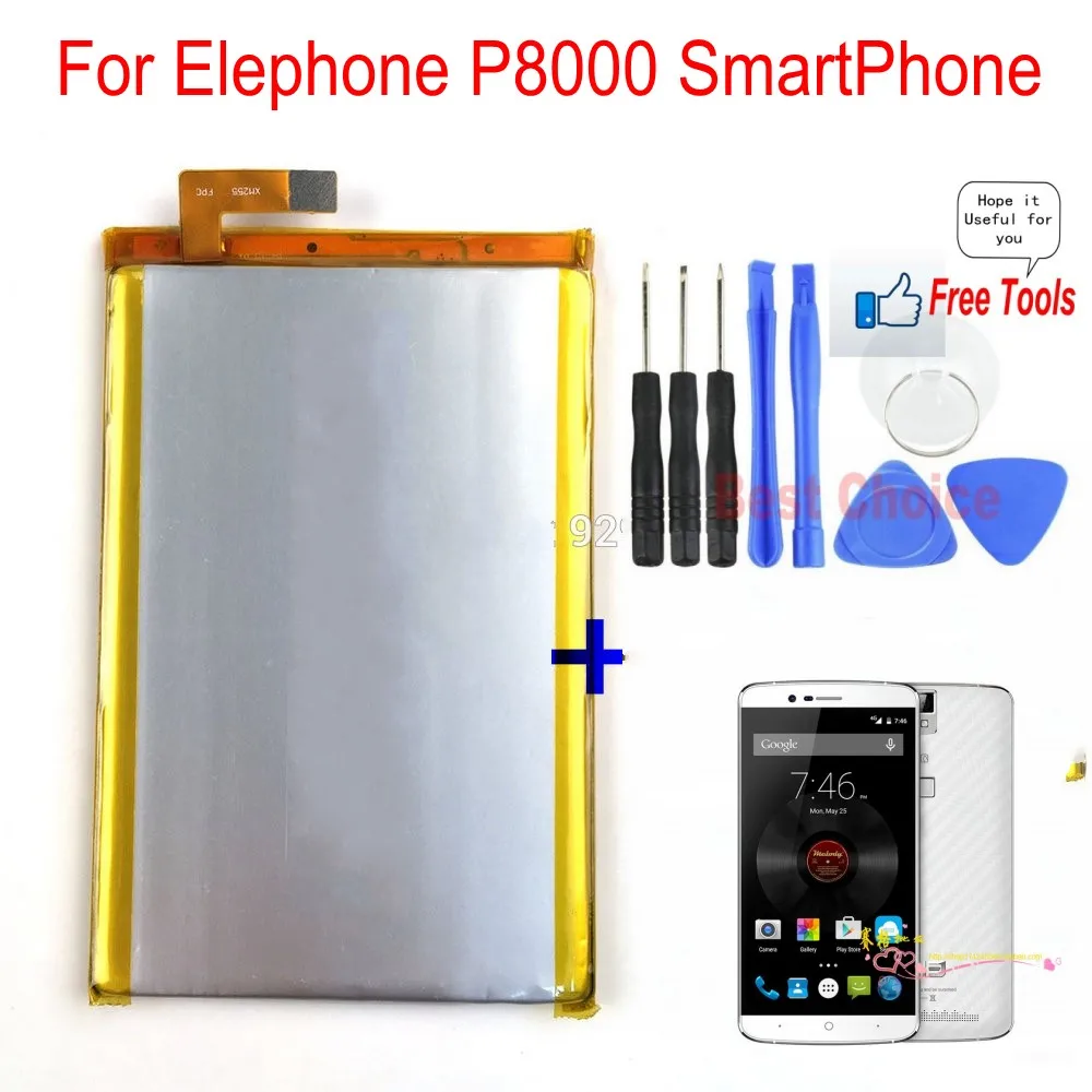 Для Elephone P8000 Подлинная батарея 4165mAh для смартфона + Бесплатные
