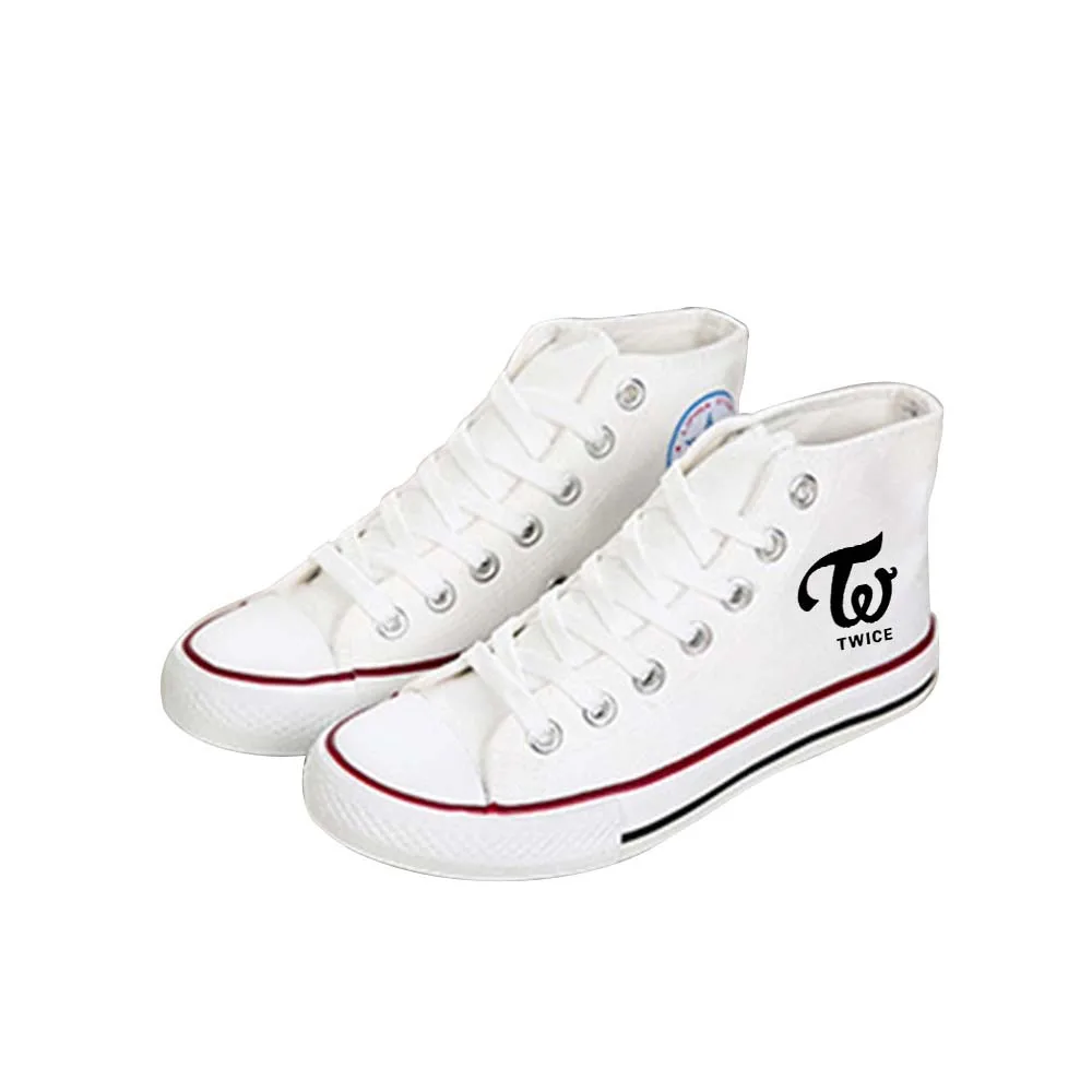 Size 400 Новинка; Kpop Twice; парусиновые низкие Туфли; женская повседневная обувь для пары - Цвет: Size 400