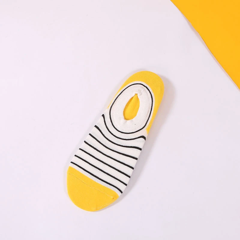 yellow black stripes Классические летние носки для влюбленных оригинальные носки-башмачки с художественным принтом дышащие полосатые короткие Винтажные эластичные мягкие модные носки унисекс - Цвет: yellow black stripes