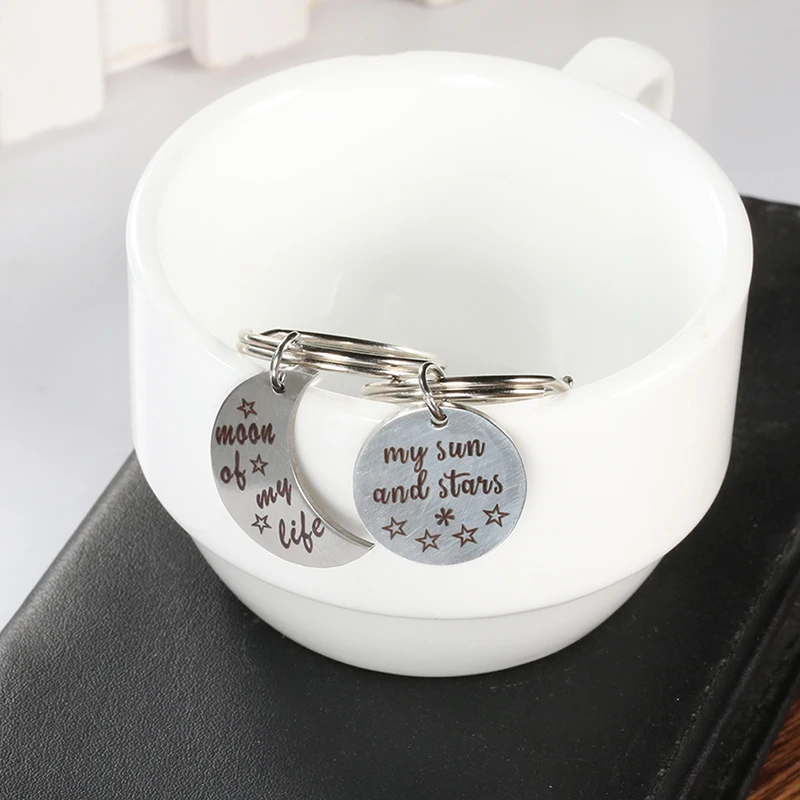 2 шт./компл. модные ювелирные изделия в виде Луны и солнца брелок для женщин мужчин