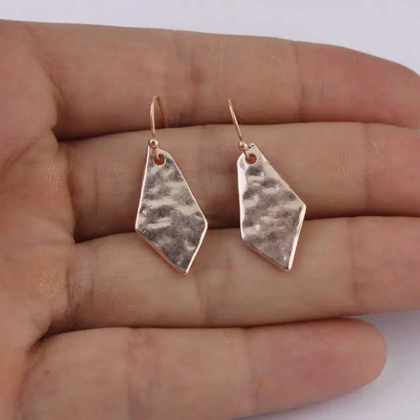 MATTED GOLD Jewelry Gia висячие серьги филигранные кованые металлические абстрактные лепестки Форма Серьги День матери подарок для мамы - Окраска металла: Mini E5602 Rose Gold