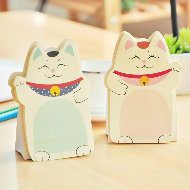 6 шт./лот Kawaii fortune Cat memo pad Table Posti notes Канцтовары офисные принадлежности Школьные