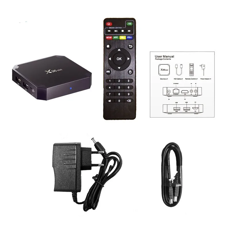 X96 Мини ТВ коробка Android 7 1 tv box 2 Гб 16 Amlogic S905W четырехъядерный 4 ГГц WiFi медиаплеер