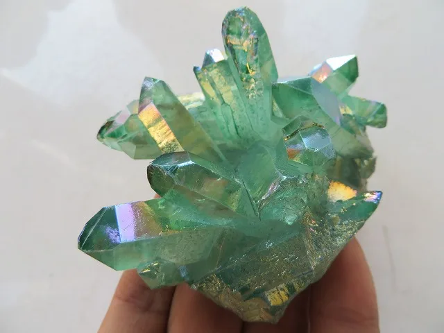 AA натуральный зеленый кварцевый Титан кристалл кластера образцы рейки 132 г|reiki|reiki