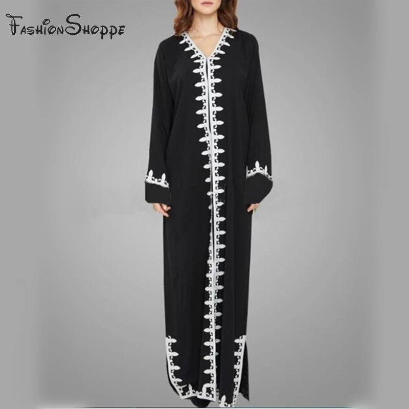 Женский кардиган с аппликацией Abaya элегантные платья для взрослых мусульманских