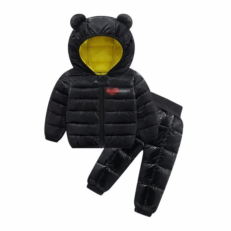 Down-Cotton Baby Children's Clothes Sets Winter Girls and Boys Hooded Jackets Coat-Pant Overalls Suit for Warm Kids Clothing | Детская