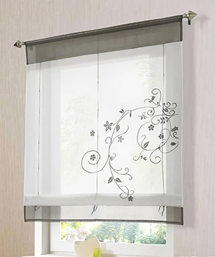 1pc curtain Вышитые римские короткие занавески s тюль для кухни отвесная занавеска для гостиной спальни Жалюзи На Окна cortinas dormitor - Цвет: 1pc curtain