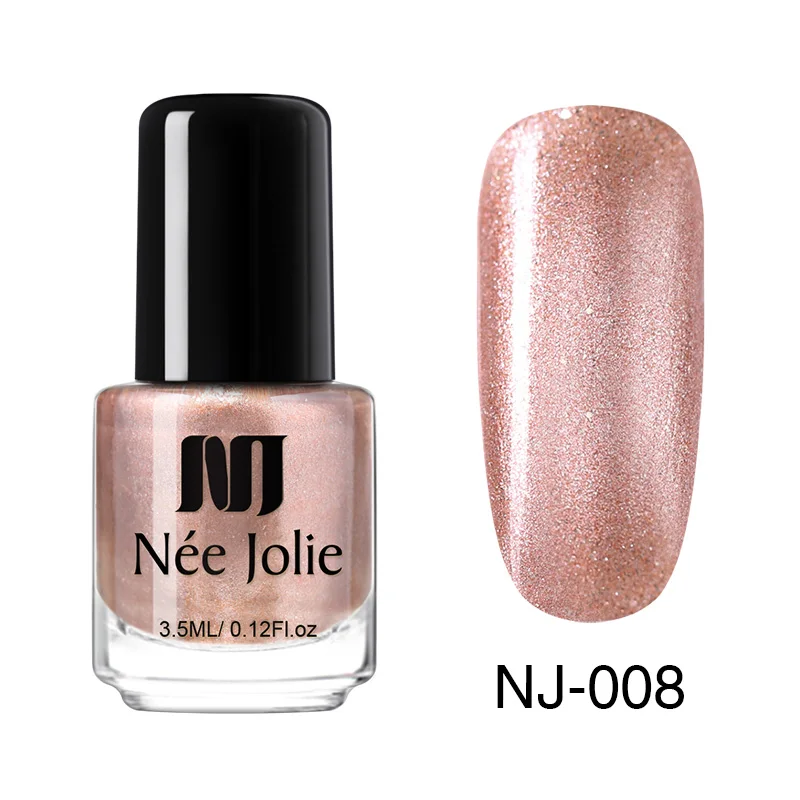 3.5ml Glitter-08 Лак для ногтей NEE JOLIE Pink Series, быстросохнущий, 3,5 мл, 7,5 мл, голографический матовый блеск, зеркальный эффект, лак для ногтей, 18 цветов - Цвет: 3.5ml Glitter-08