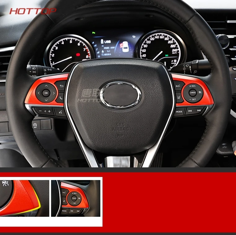 ABS накладка на руль для Toyota Camry 8 8th XV70 автомобильные аксессуары - Название цвета: Red 2pcs
