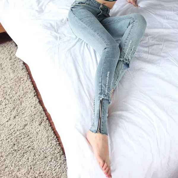 Новое поступление джинсы-бойфренды XL женские повседневные синие джинсы-скинни с