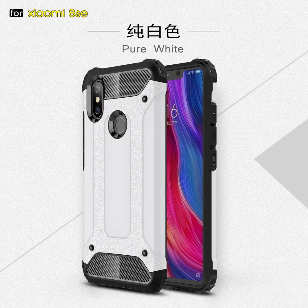 Для Xiaomi Mi 8 SE задняя крышка двойной Слои Жесткий ПК и предварительно mi um ТПУ