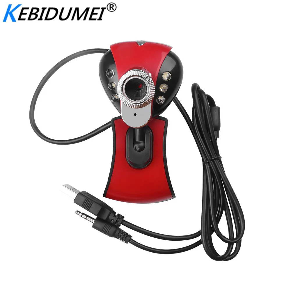 Kebidumei USB 2 0 PC Camera 50 M HD веб камера 6 светодиодный с микрофоном для компьютера