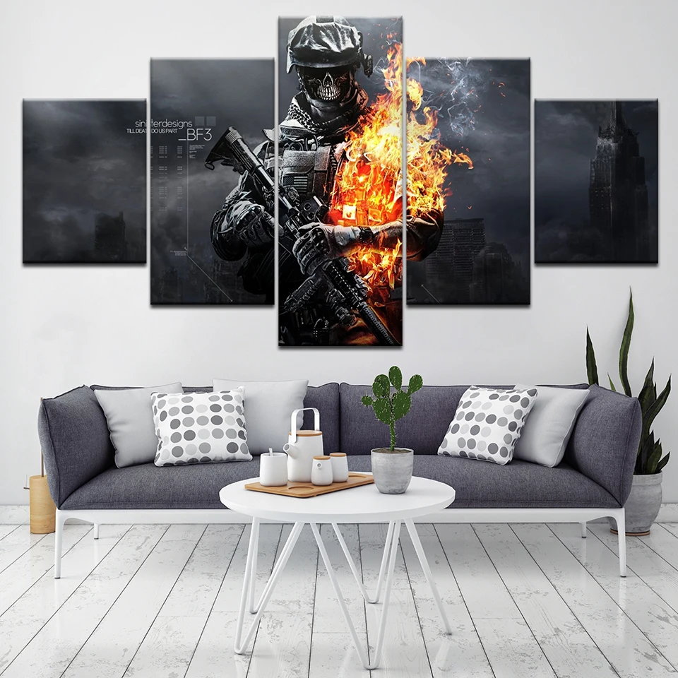 Игровой постер Battlefield 3 5 шт. HD обои Художественная печать на холсте современный