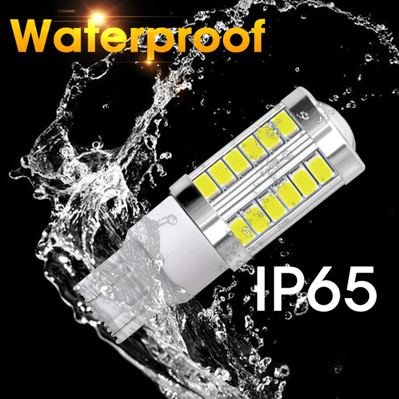 Hlxg 10 шт. T20 Led W21W тормозные огни Автомобильные Лампы 7440 12V 6000K зазор сигнала лампа