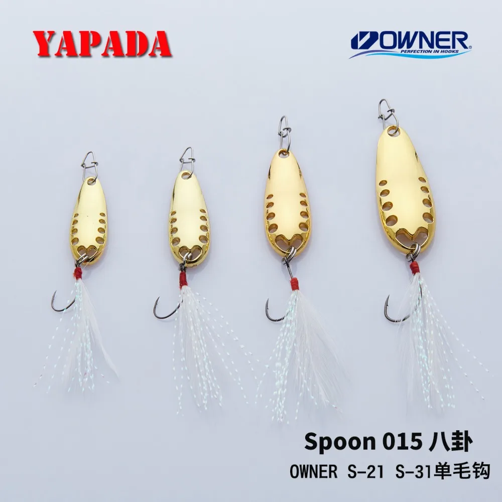 YAPADA Spoon 015 сплетни 2 5-7 5 г владелец один крючок + перо 30-45 мм многоцветная