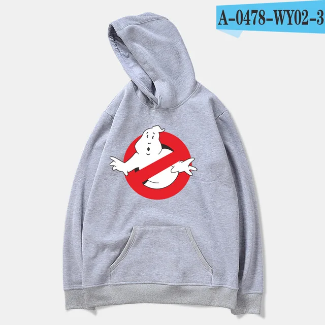 gray Hot Sale Ghostbusters Hoodie Men/Women Fashion Casual Loose Black Sweatshirt Print Ghost busters Hip Hop Hoodie Streetwear - Цвет: gray