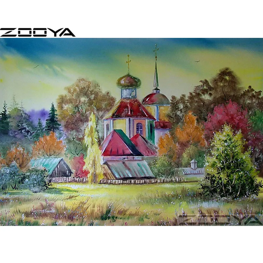 Zooya diamond Вышивка 5D DIY Круглый алмаз роспись стены Стикеры дворец Картины