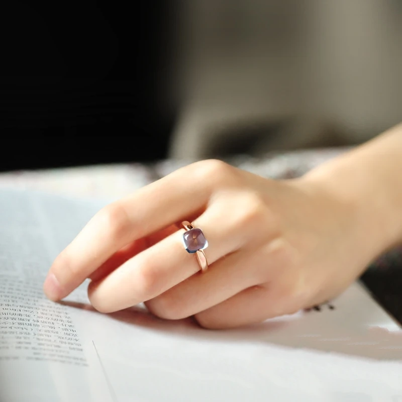 Natural Blue Topaz Ring 925 Sterling Silver Engagement Rings for Women Fine Jewelry Gift | Украшения и аксессуары