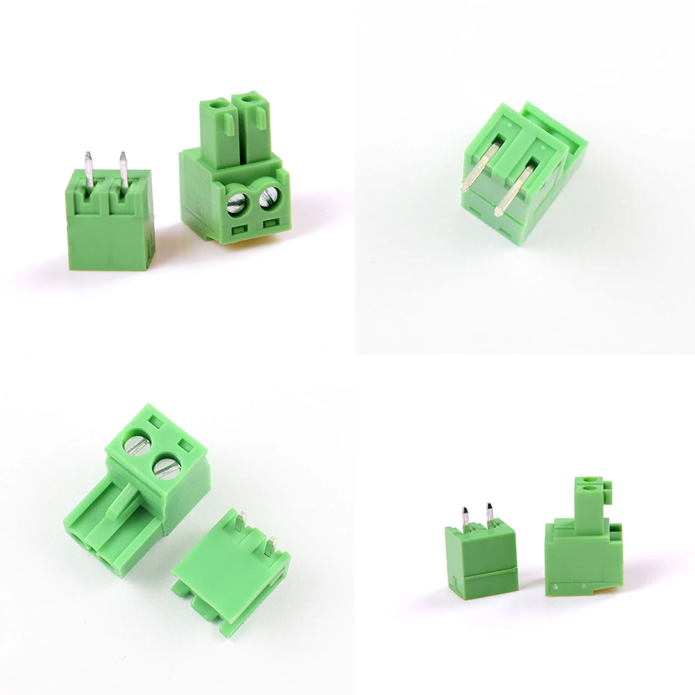 10 PCS 2pin Right Angle Terminal Plug Type 300V 8A 3.81mm Pitch Connector Pcb Screw Block | Обустройство дома
