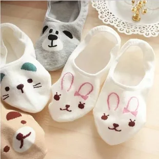 5 цветов Новое поступление милые носки-лодочки с мультяшным медведем котом