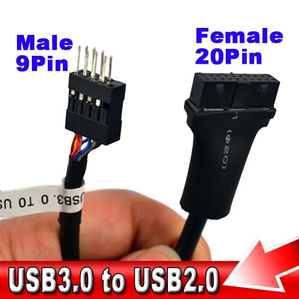 Kebidu 5 шт. материнская плата USB 3 0 20Pin мама к 2 9pin Мужской Корпус удлинитель Кабель