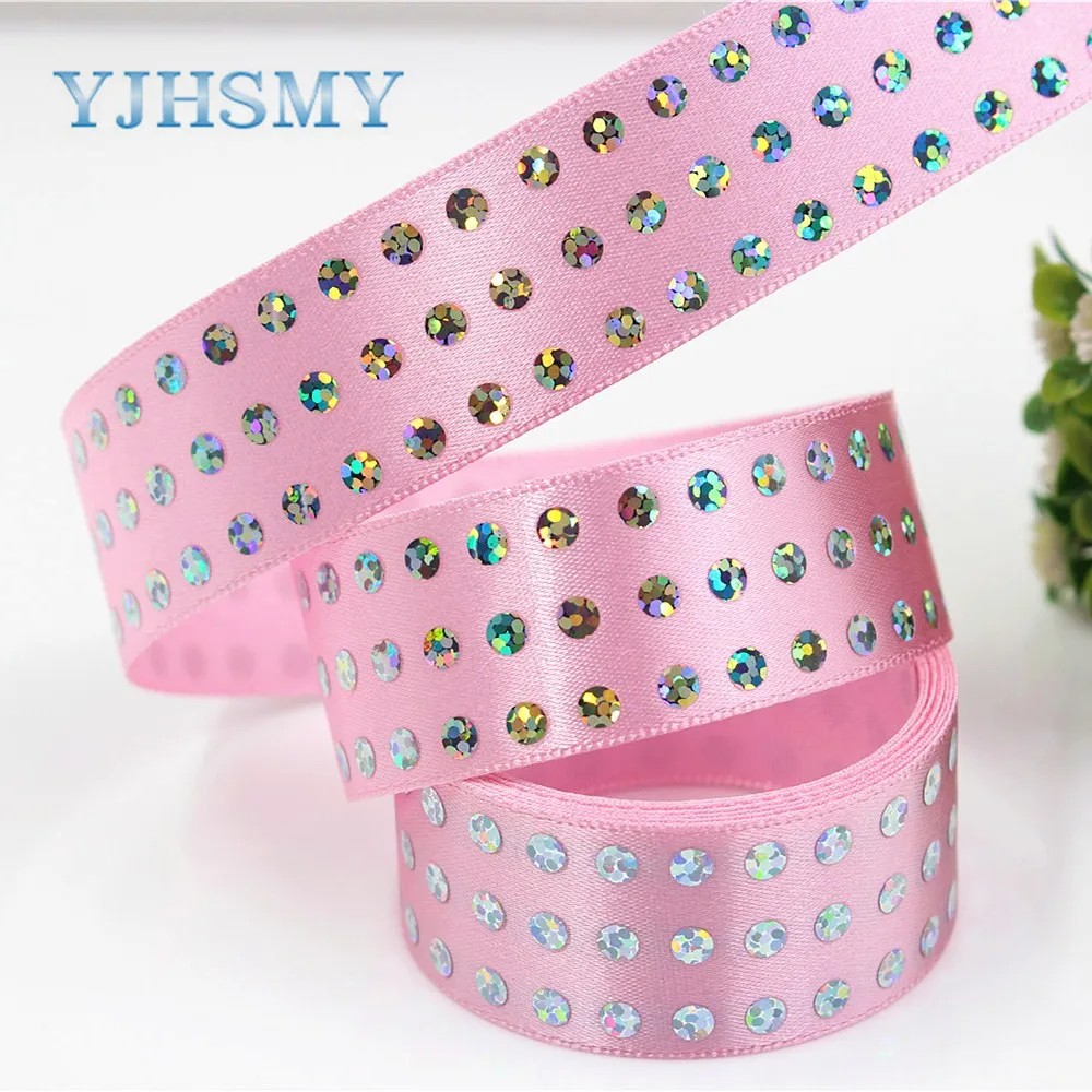 D-18411-623 YJHSMY 25 мм 2 ярда белая лента с блестками свадебные аксессуары материал для