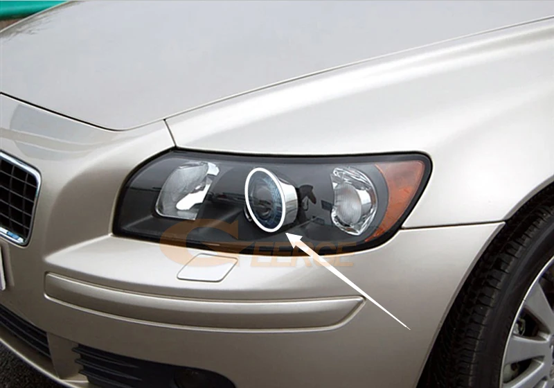 Для Volvo S40 V50 2004 2005 2006 2007 фары RF Bluetooth контроллер многоцветный ультра яркий RGB комплект светодиодов «глаза ангела»